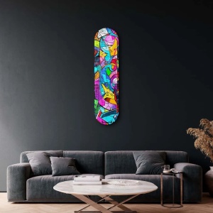 Tablou decorativ Re-Bloom, sticla securizata, multicolor, 20 x 80 cm - Img 4