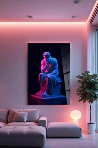 Tablou decorativ Re-Bloom, sticla securizata, multicolor, 50 x 70 cm - Img 2