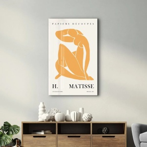 Tablou decorativ Re-Bloom, sticla temperata, alb/portocaliu/negru, 46 x 72 cm - Img 2