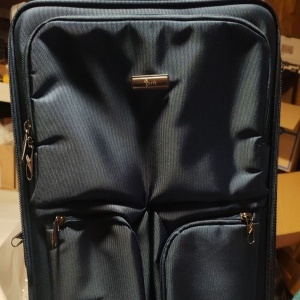 Troler Textil, 24 inch, 68 L, Mediu/M 70x40x28 cm, valiza fermoar cifru antifurt, roti 360°, geamantan maner telescopic, troller expandabil, Albastru, Resigilat, Grad A - Img 5