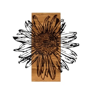 Wallxpert decor de perete metal/lemn, 56x58 cm, metal 1.2mm + cadru lemn 3cm, negru/nuc - Verificat A · Re-Bloom