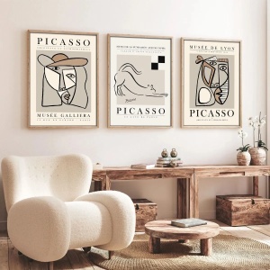 Wallxpert set 3 tablouri decorative cu rama, 3x50x70 cm, MDF 3mm, cadru lemn solid 2 cm, multicolor - Verificat A · Re-Bloom - Img 2