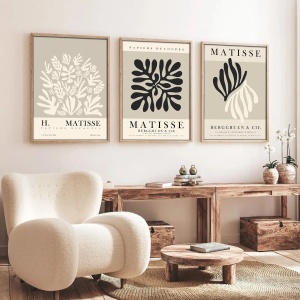 Wallxpert set 3 tablouri decorative cu rama, 3x50x70 cm, MDF 3mm, cadru lemn solid 2 cm, multicolor - Verificat A · Re-Bloom - Img 2