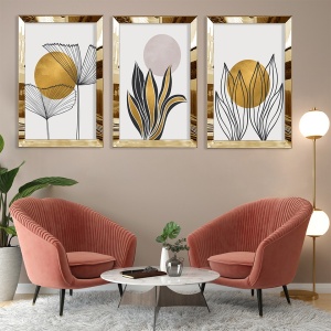 Wallxpert set 3 tablouri decorative MDF/plexiglas, 40x60 cm, MDF 3mm, cadru plexiglas 100%, multicolor - Verificat A · Re-Bloom - Img 2