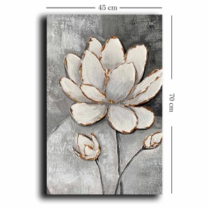 Wallxpert tablou decorativ canvas model floral, 45x70 cm, panza, gri - Verificat A · Re-Bloom - Img 3