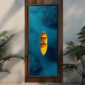 Wallxpert tablou decorativ inramat, 40x120 cm, MDF 3mm, imprimare UV, cadru lemn pin 3.5mm, format panoramic, multicolor - Verificat B · Re-Bloom - Img 3