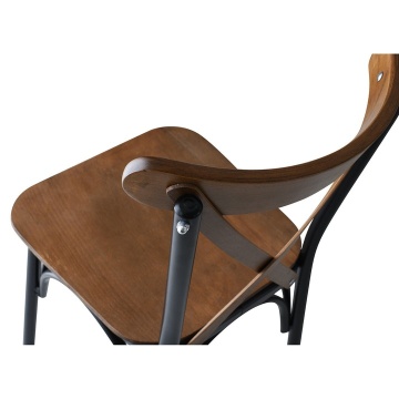 Woody Fashion set 4 scaune dining 42x41x84 cm, cadru metal 100%, sezut si spatar lemn, inaltime sezut 50 cm, 200 kg, maro inchis - Verificat A · Re-Bloom - Img 4