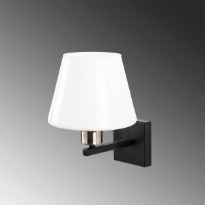Aplica de perete, sticla/metal, 22x25 cm, abajur sticla diametru 19cm, soclu E27 max 40W, IP20, negru/nichel/alb - Verificat A · Re-Bloom - Img 4
