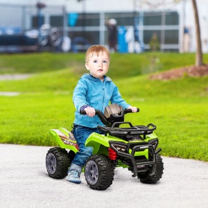 ATV electric pentru copii, baterie 6V, pedale si faruri functionale, metal/polipropilena, verde, 66 x 44 x 42 cm, Resigilat, Grad A - Img 4