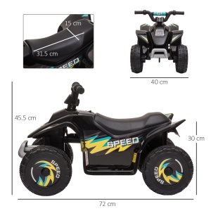 ATV electric pentru copii Re-Bloom, baterie 6V, 2‑8 km/h, 3‑5 Ani, Negru, Resigilat, Grad A - Img 4