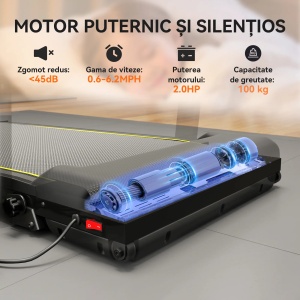 Banda de alergat 2 in 1 Re-Bloom, pliabila, cu inclinare, display LED, 1-10 km/h, negru, 109 x 48 x 100 cm, Resigilat, Grad A - Img 5