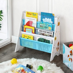 Biblioteca pentru copii Songmics, PAL/textil, multicolor, 62,5 x 28 x 60 cm, Resigilat, Grad A - Img 3
