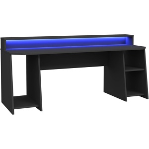 Birou KringX Gaming, dimensiuni 200x91x72 cm, culoare negru, include iluminare LED, Resigilat, Grad B - Img 5