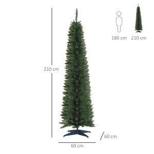 Brad de Craciun artificial Re-Bloom, PVC, diametru 60 cm, inaltime 210 cm, 499 ramuri, baza plastic, verde - Verificat A · Re-Bloom - Img 2
