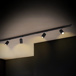 Brilo spotlight 4 lumini GU10, 161 cm, aluminiu vopsit electrostatic, dimabil, IP20, negru - Verificat A · Re-Bloom - Img 2