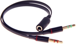 Cablu splitter Audio Smartera Jack 3.5mm tata la 2x 3.5mm mama, aur 24K, negru, 20 cm - Img 4