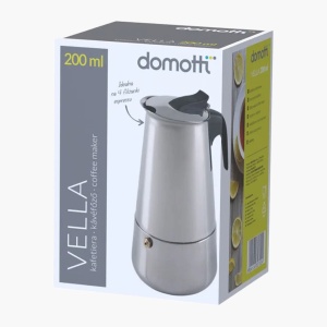 Cafetiera inox, Domotti Vella, 4 portii, Resigilat, Grad A - Img 4