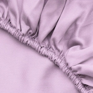 Cearsaf de pat cu elastic Premium Ranforce, bumbac 100%, 100x200+30 cm, liliac - Verificat A · Re-Bloom - Img 3