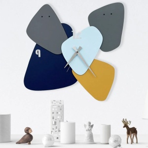 Ceas decorativ de perete Re-Bloom, metal, multicolor, 46 x 48 cm - Img 5