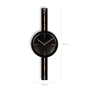 Ceas decorativ de perete Re-Bloom, metal, negru/auriu, 30 x 80 cm - Img 5