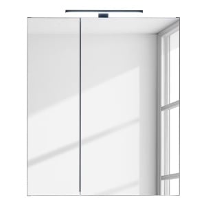 Cleek dulap baie oglinda LED, 60x70x23 cm, 2 usi, 2 rafturi, PAL acoperit, iluminat integrat, casmir - Verificat A · Re-Bloom - Img 3