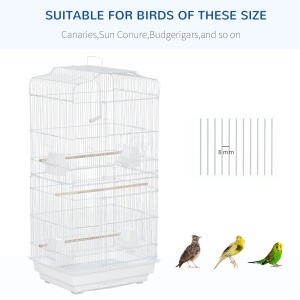 Colivie pentru pasari Re-Bloom, metal/plastic, alb, 46,5 x 35,5 x 92 cm, Resigilat, Grad A - Img 5
