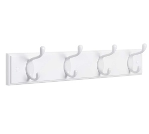 Cuier de perete Songmics, MDF/aliaj de zinc, alb, 40 x 8,4 cm, Resigilat, Grad A