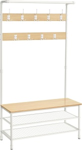 Cuier Vasagle, otel/PAL, alb/natur, 100 x 41,5 x 182 cm, Resigilat, Grad A