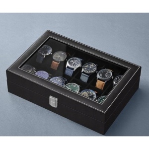 Cutie pentru ceasuri, Songmics, model JWB12BV2, neagra, 12 ceasuri, 7,8x30,2x20,2cm, Resigilat, Grad A - Img 5