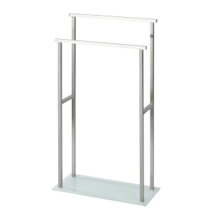 Debar suport prosoape baie 20x46x83 cm, inox, sticla, alb - Verificat A · Re-Bloom