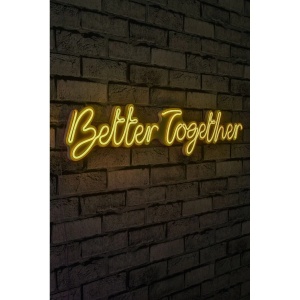 Decor de perete Re-Bloom, Better Together, LED, PVC, galben/alb, 84 x 16 x 2 cm - Img 3