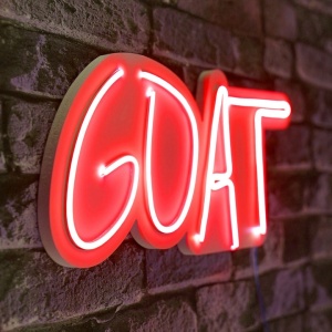 Decor de perete Re-Bloom, Goat, LED, PVC, rosu, 20 x 40 x 2 cm - Img 2