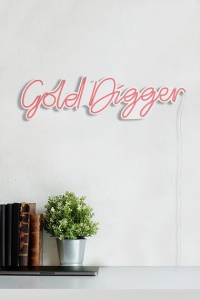 Decor de perete Re-Bloom, Gold Digger, LED, PVC, roz, 64 x 16 x 2 cm - Img 2