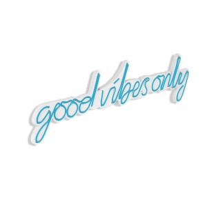 Decor de perete Re-Bloom, Good Vibes Only, LED, PVC, albastru, 76 x 2 x 19 cm - Img 5