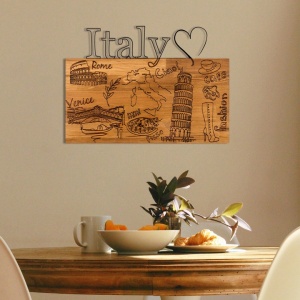 Decor de perete Re-Bloom, Italy, lemn/meta, maro/negru, 58 x 41 cm - Img 5