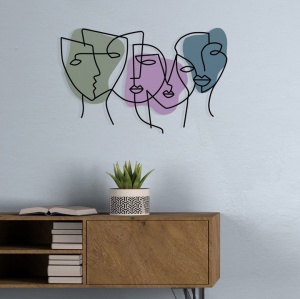 Decor de perete Re-Bloom, metal/lemn, multicolor, 70 x 50 cm - Img 5