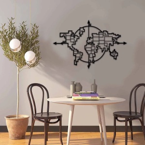 Decor de perete Re-Bloom, metal, negru, 74 x 49 cm - Img 5