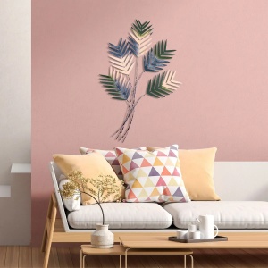 Decor de perete Re-Bloom, model frunze, metal, multicolor, 72 x 108 cm - Img 3