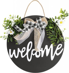 Decoratiune de bun venit Brynnl, plastic/textil, multicolor, 30 x 30 x 2 cm - Img 1