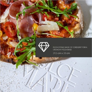 Dolce Mare set pizza, piatra cordierit 38x30x1.5cm rezistenta 900°C + lopata aluminiu 30.5x85cm, compatibil cuptor/gratar, alb - Verificat B · Re-Bloom - Img 4