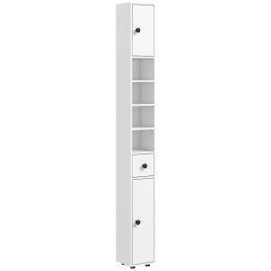 Dulap inalt pentru baie, PAL, alb, 20 x 20 x 180 cm, Resigilat, Grad A