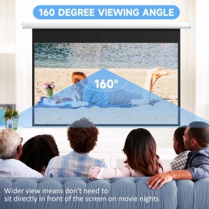 Ecran proiectie 4K HD Re-Bloom, plastic/metal, alb, 215 x 8 x 140 cm, Resigilat, Grad A - Img 6