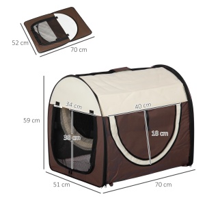 Geanta de transport pentru animale Re-Bloom, otel/textil, maro/crem, 70 x 51 x 59 cm, Resigilat, Grad A - Img 3