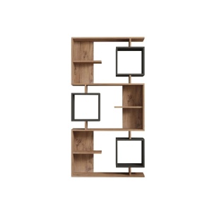 Hanah Home biblioteca 90x24.6x171.9 cm, PAL 18mm, rafturi reglabile, pin atlantic si antracit - Verificat A · Re-Bloom - Img 2