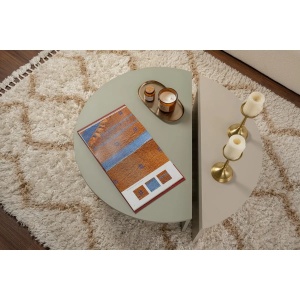 Hanah Home masa cafea living 90x60x30 cm, PAL 18mm, gri si verde - Verificat A · Re-Bloom - Img 5