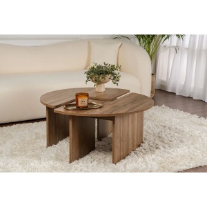 Hanah Home masa cafea rotunda living D90x41 cm, PAL 18mm, design minimalist, nuc - Verificat A · Re-Bloom - Img 2