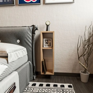 Hanah Home noptiera, PAL melaminat 18mm, 20x15x65 cm, raft superior 18cm + raft inferior 42cm, pin - Verificat A · Re-Bloom - Img 2