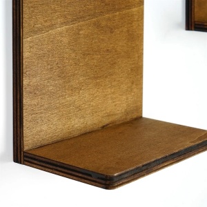 Hanah Home set 2 rafturi de perete, placaj 100% grosime 8mm, 16x26x9 cm, nuc - Verificat A · Re-Bloom - Img 5