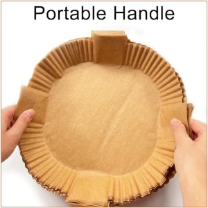 Hartie de copt pentru friteuza VakiReyy, 100 piese, natur, 20 x 4,5 - Img 2