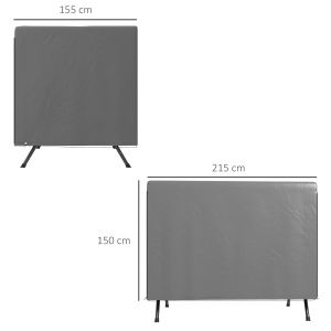 Husa protectie mobilier gradina/leagan Hollywood, PE, rezistenta UV, 215x155x150cm, Gri inchis - Verificat A · Re-Bloom - Img 3